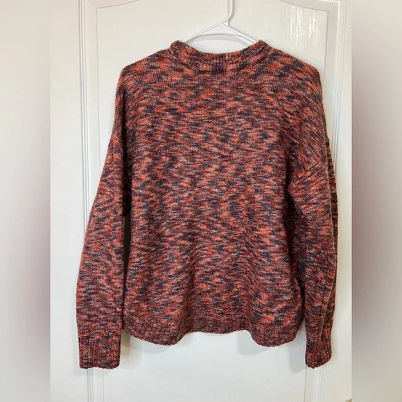 Madewell Birchmont Side-Button Pullover Sweater In Spacedye Sangria size L - Picture 10 of 11